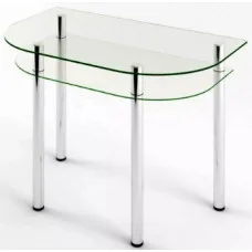 Glass dining table D-09-2 with tempered glass and chrome legs